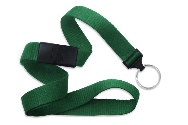 5/8" Blank Breakaway Lanyard w/Split Ring (Kelly Green) 1