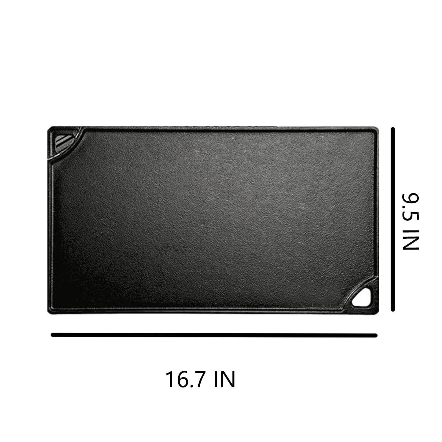 16.7x9.5 IN Cast Iron Rectangular Reversible Grill/Griddle 2
