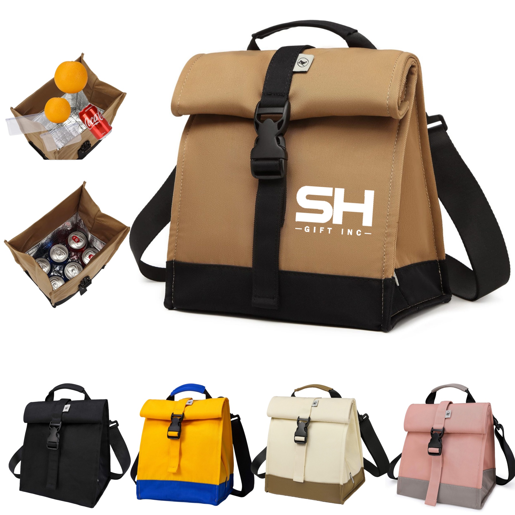 Rolltop Insulated Lunch Tote Bag 3