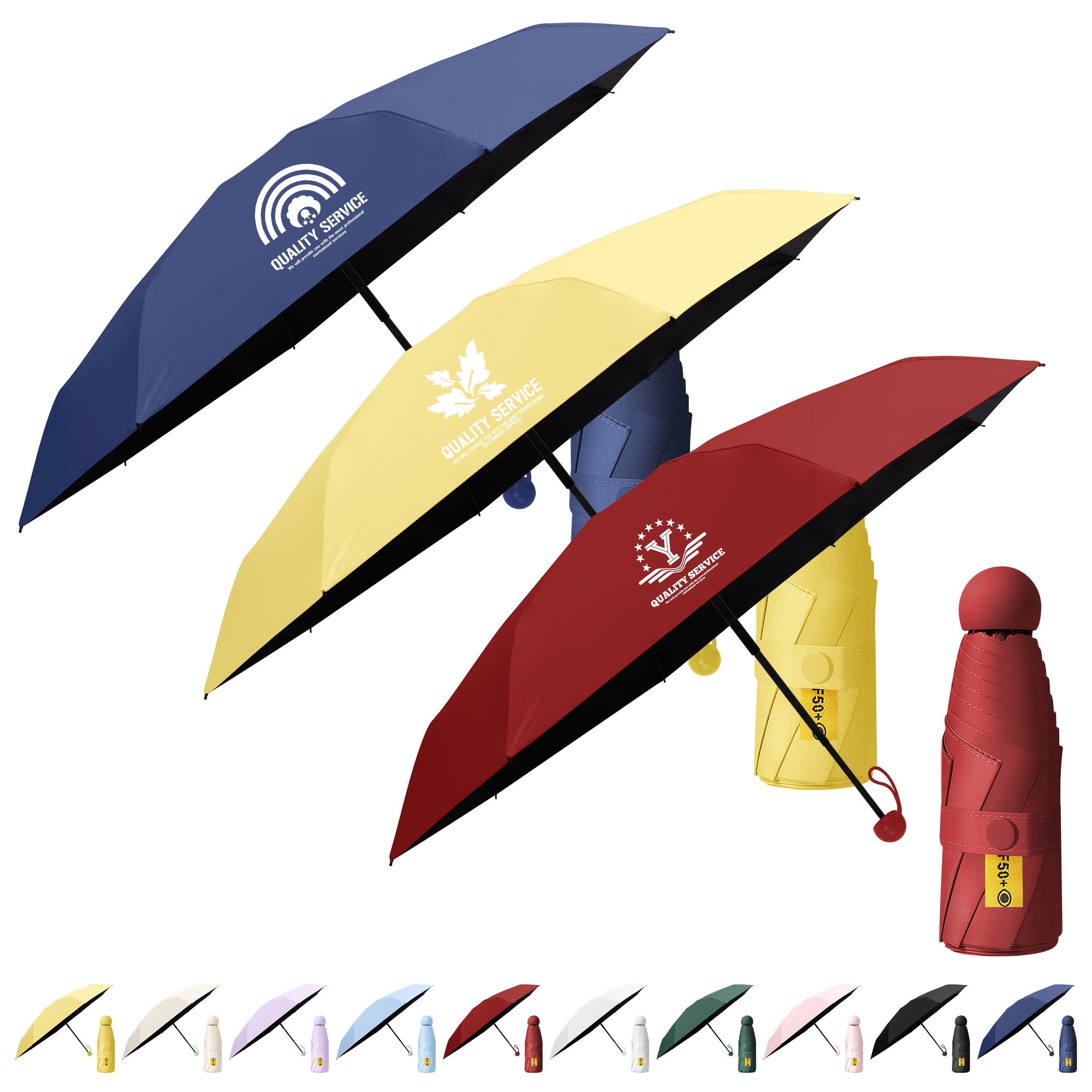 Customized Portable Umbrella with Sun Rain Dual 1