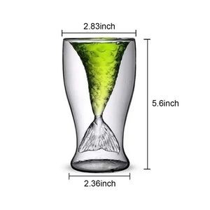 Double Mermaid Water Glass Mug 15