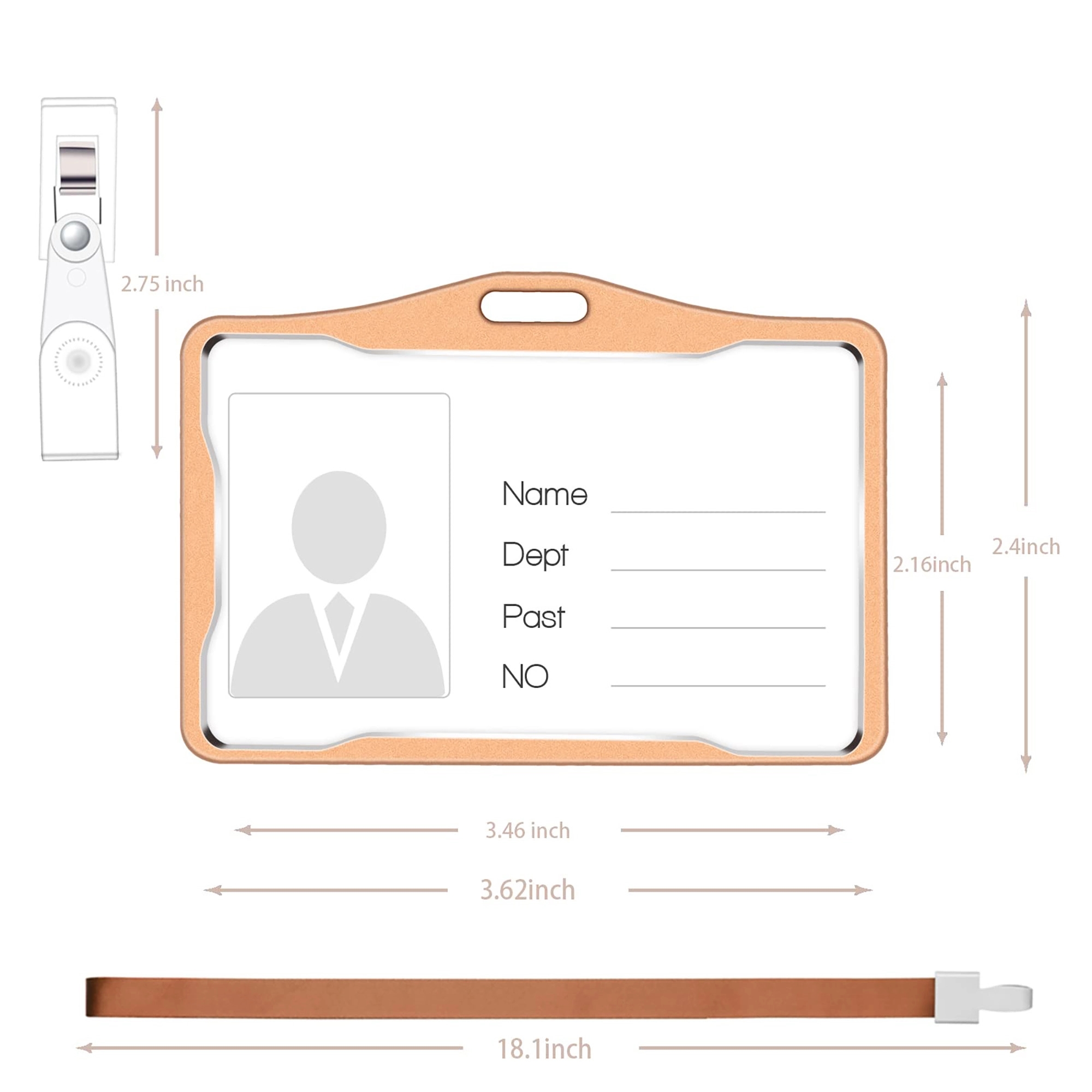 Metal ID Card Badge Holder with Lanyard 1