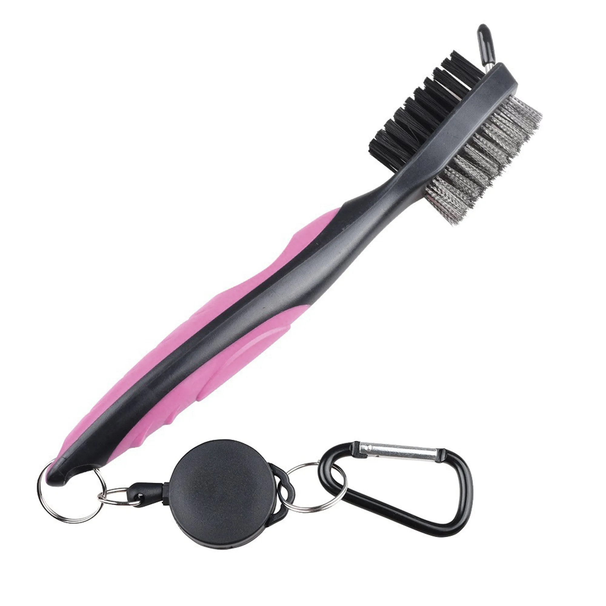 3 in 1 Golf Club Cleaning Brush with Retractable Aluminum Ca 2