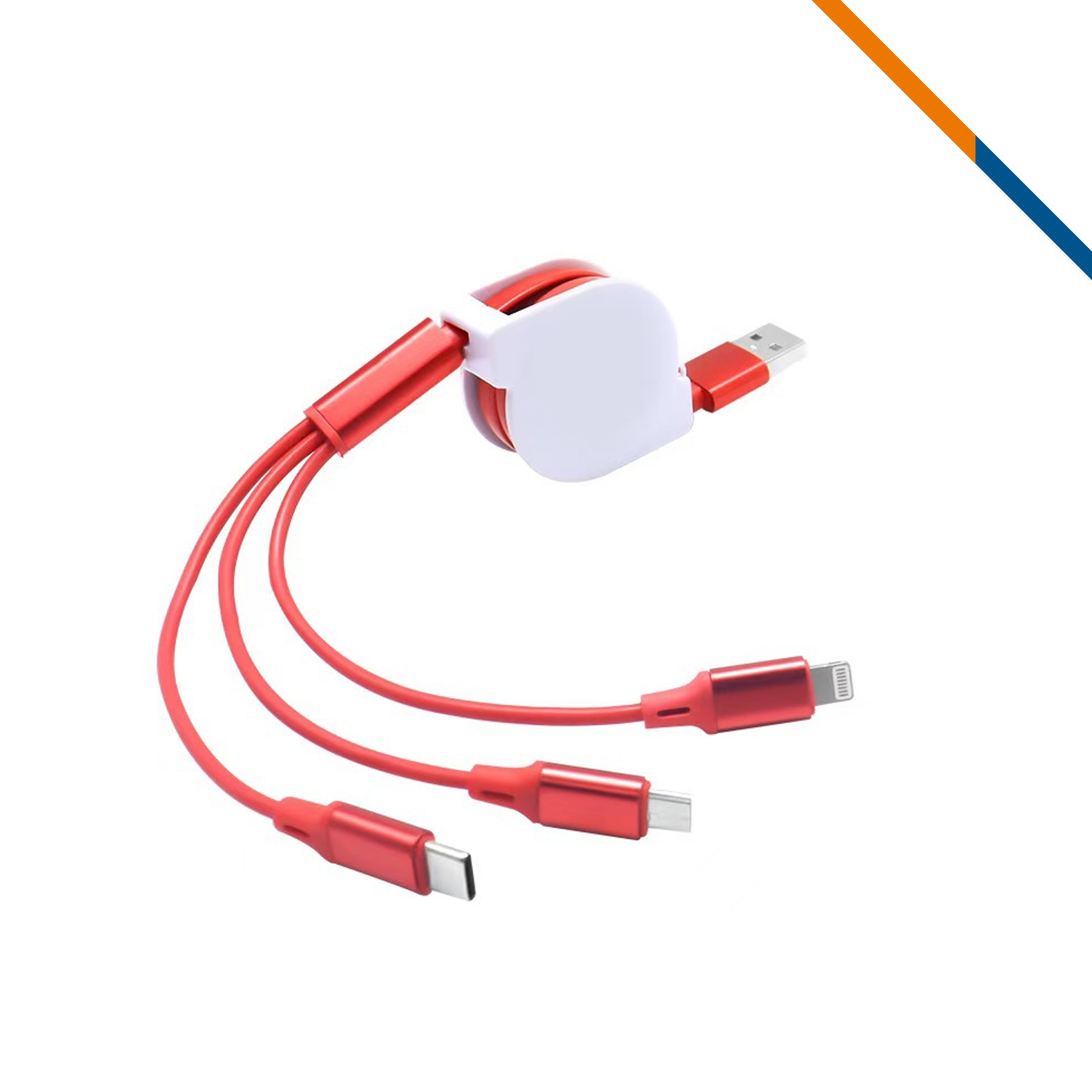 Cardinal 3in1 Retractable Fast Charging Cable 8