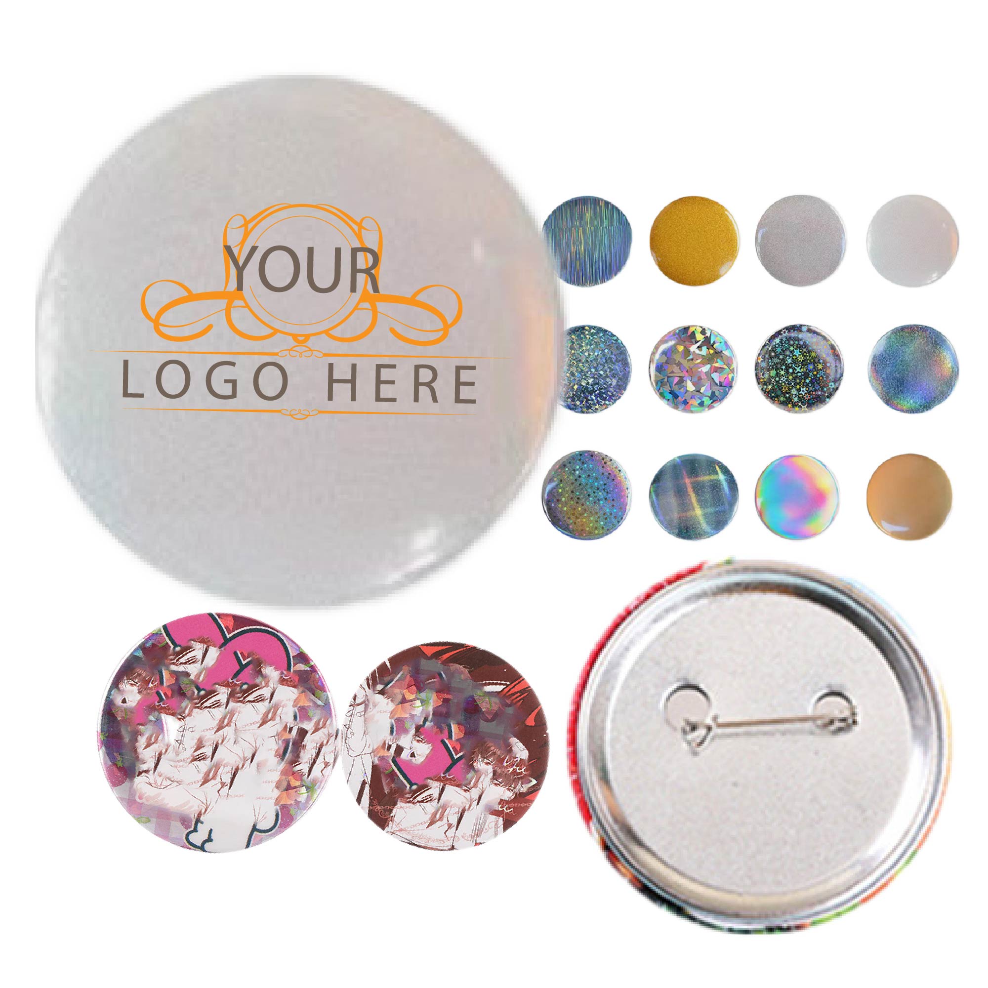 Custom Buttons - 1 1/2 Inch Round, Pin-back 3