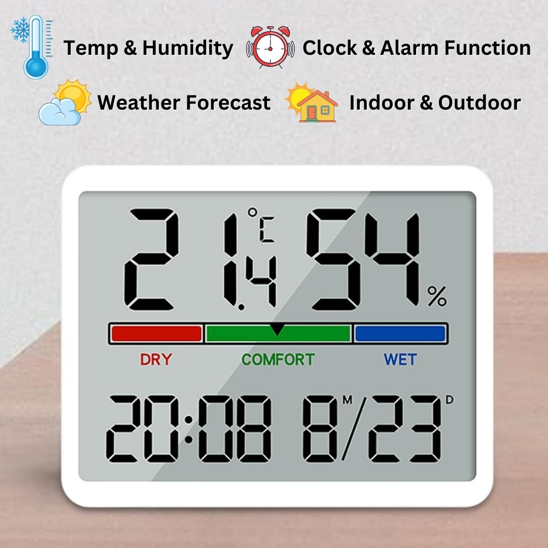 Digital Weather Station Clock with Indoor/Outdoor Monitoring 8
