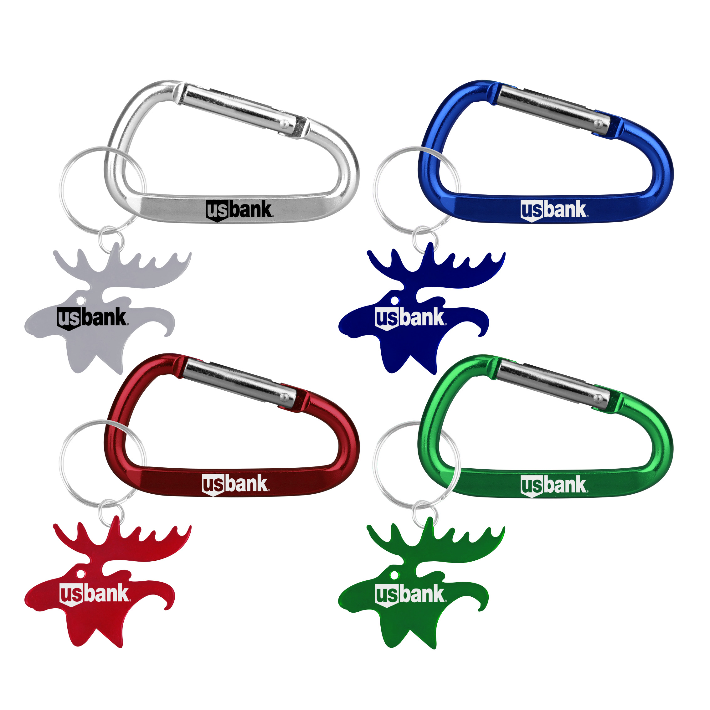 Moose shape bottle opener key chain & Carabiner 2