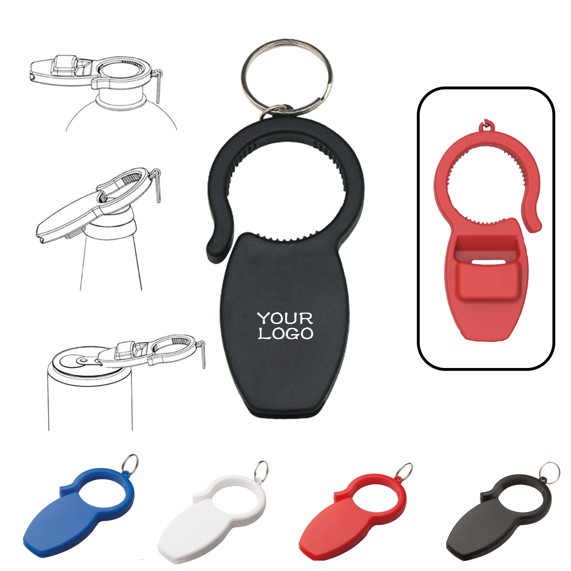 MOQ 20 PCS Keychain Beer Opener With Card Slot 1
