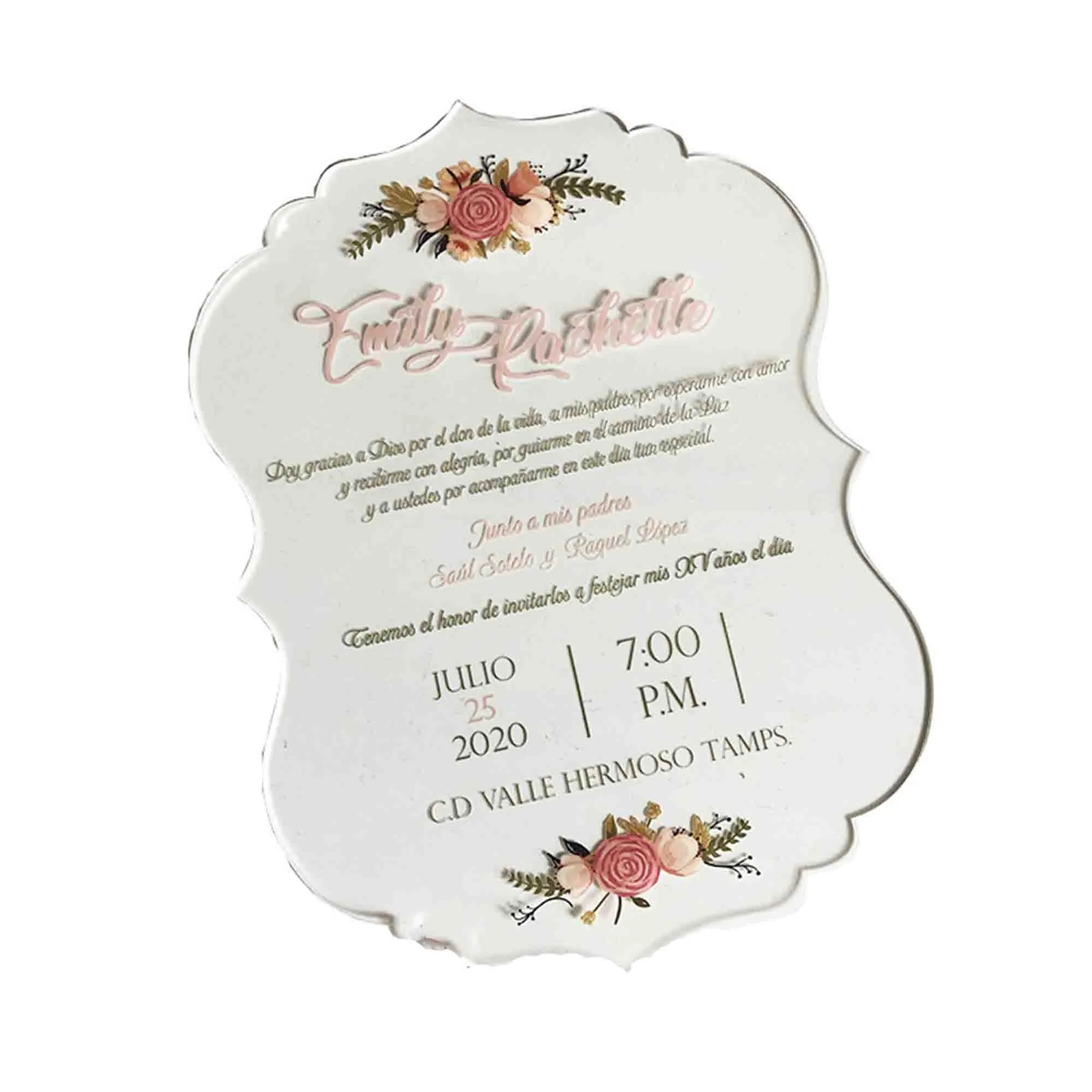 5"X7" Acrylic Wedding Invitations Cards 3