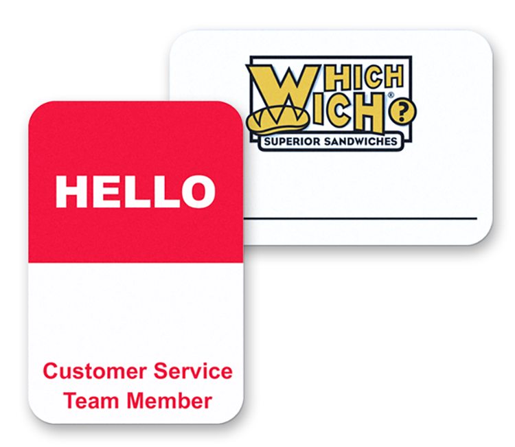 2" x 3" White Plastic Reusable Badge 4