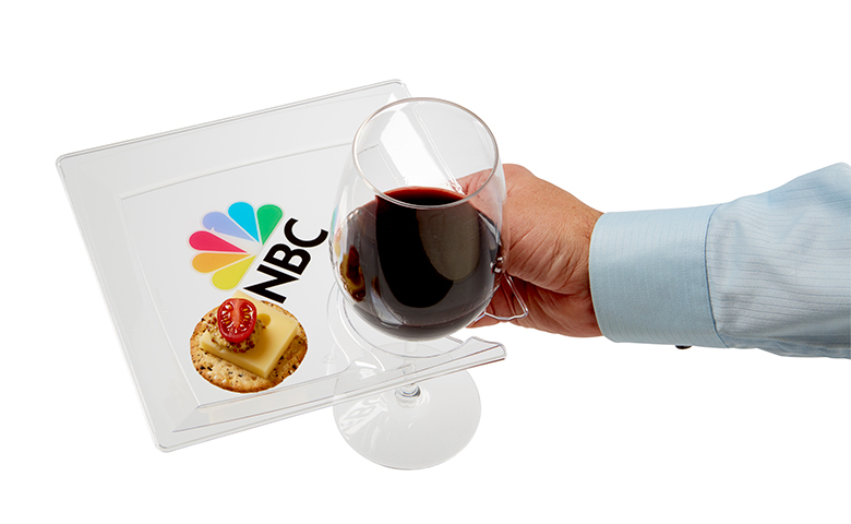 8" Plastic Snack/Wine Plate 2