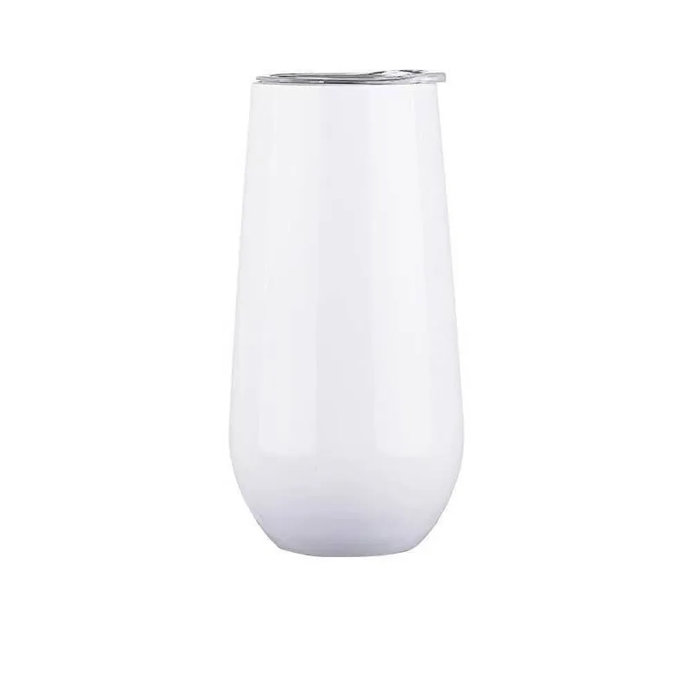 Insulated Champagne Flute With Top Lid Stainless Steel Cup 17