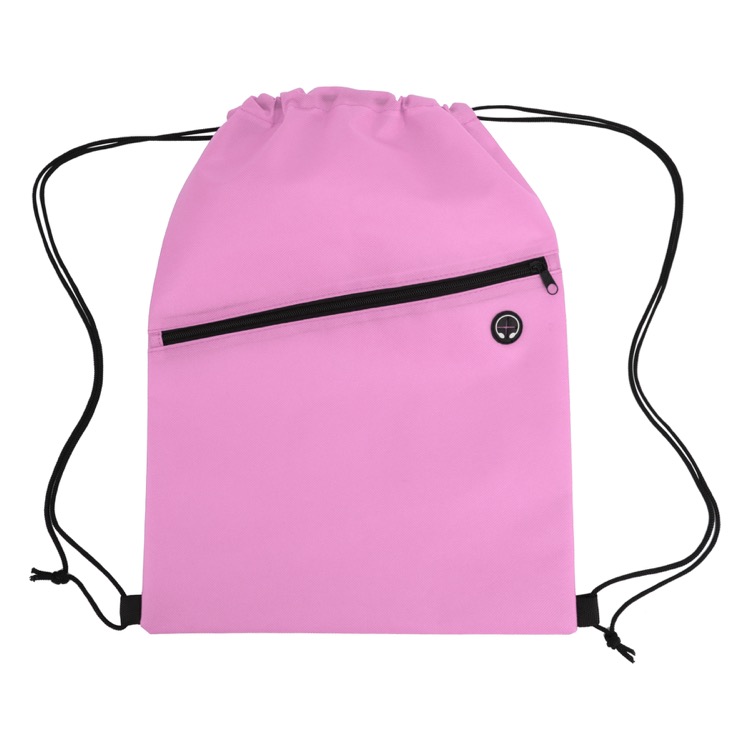 Non-Woven Sports Drawstring Bag with Front Zipper 6