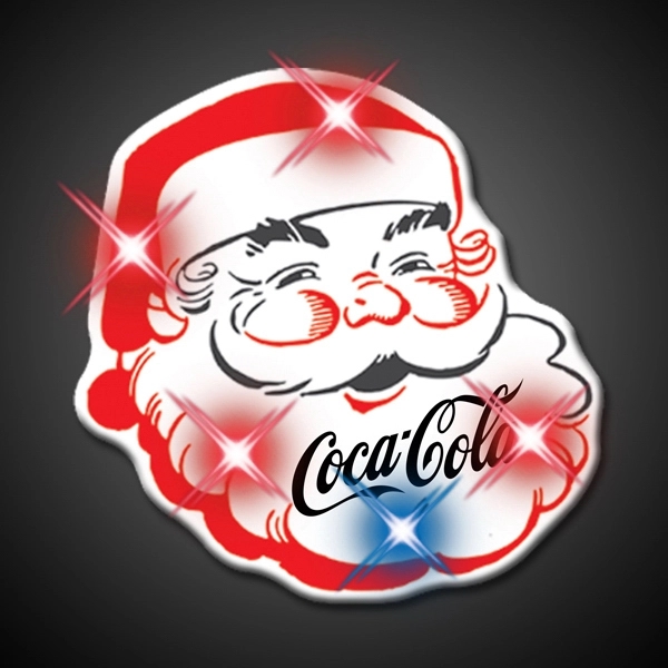 Light Up Flashing Classic Santa LED Pin 2