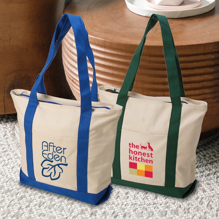 Cotton Boat Zip Tote, custom tote bag with logo imprint 9