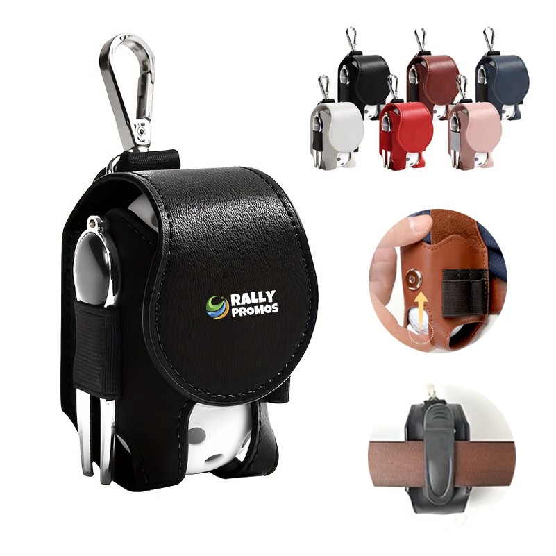 PU Leather Mini Golf Ball Pouch Bag 3