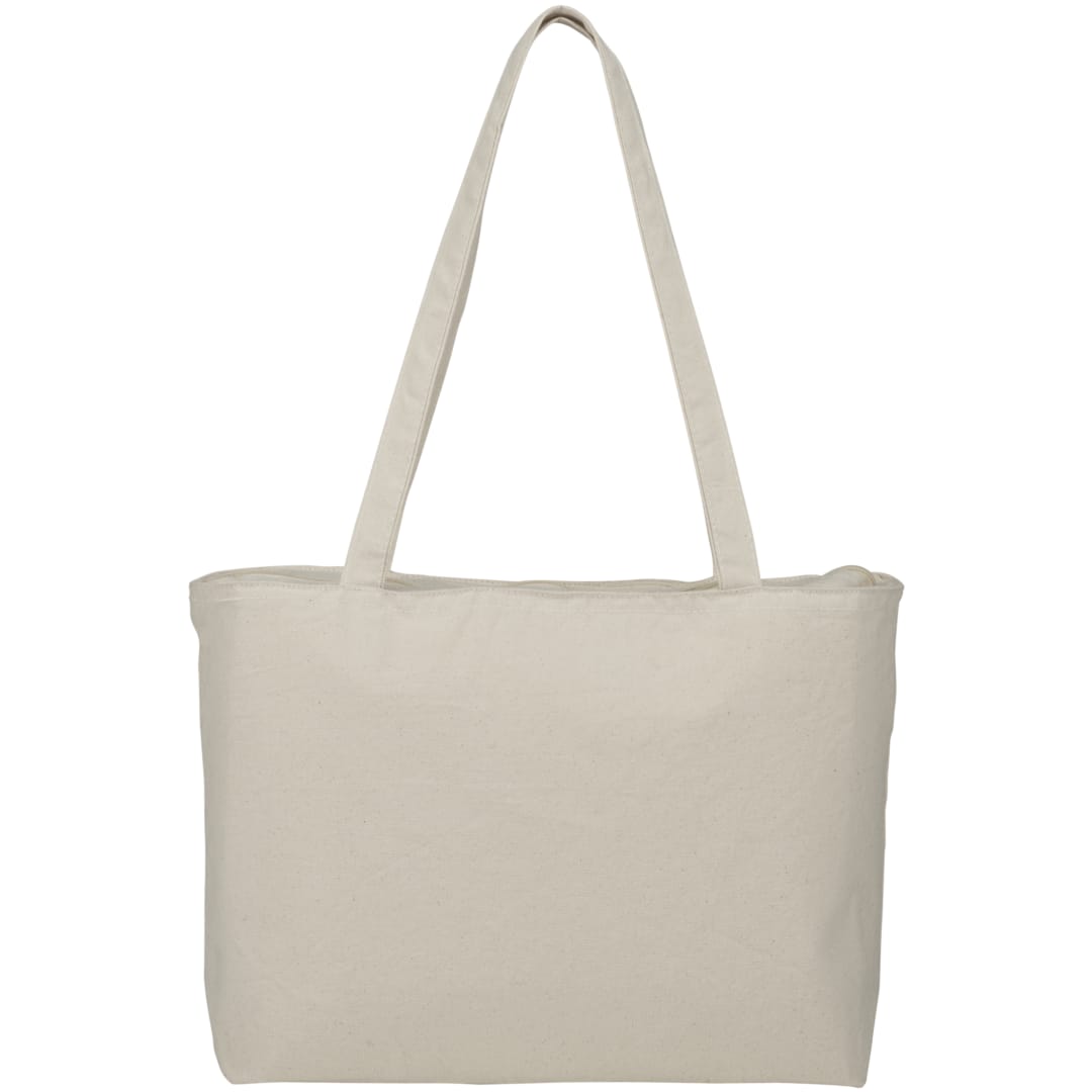 Zippered 12oz Cotton Canvas Shopper Tote 3
