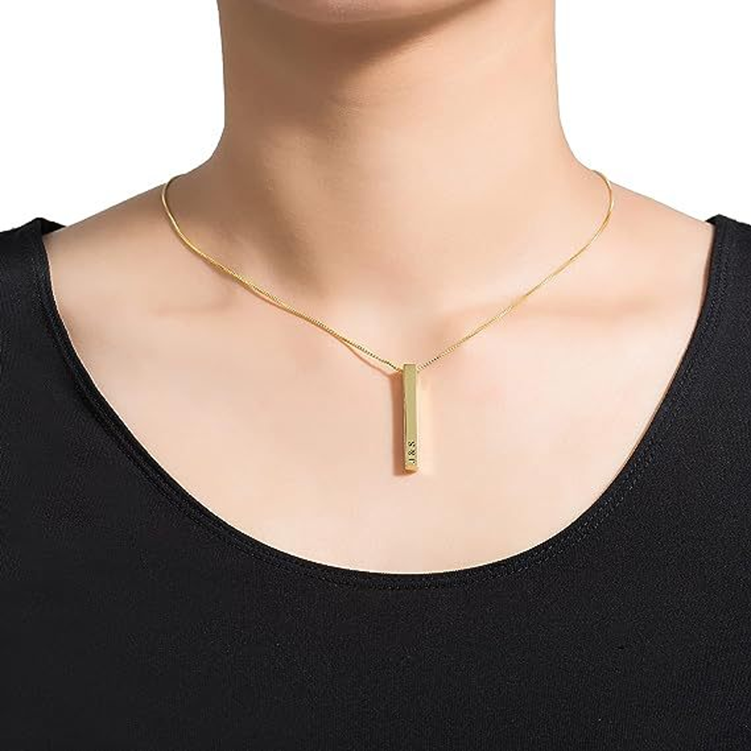 Small gold bar custom necklace 4