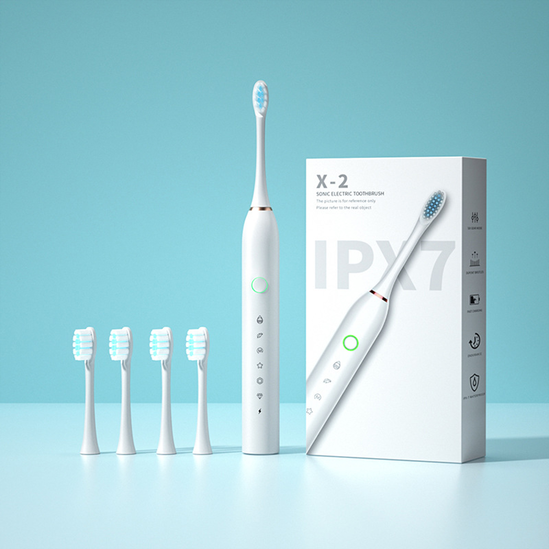 Rechargeable Electric Toothbrush With 3 Heads 2