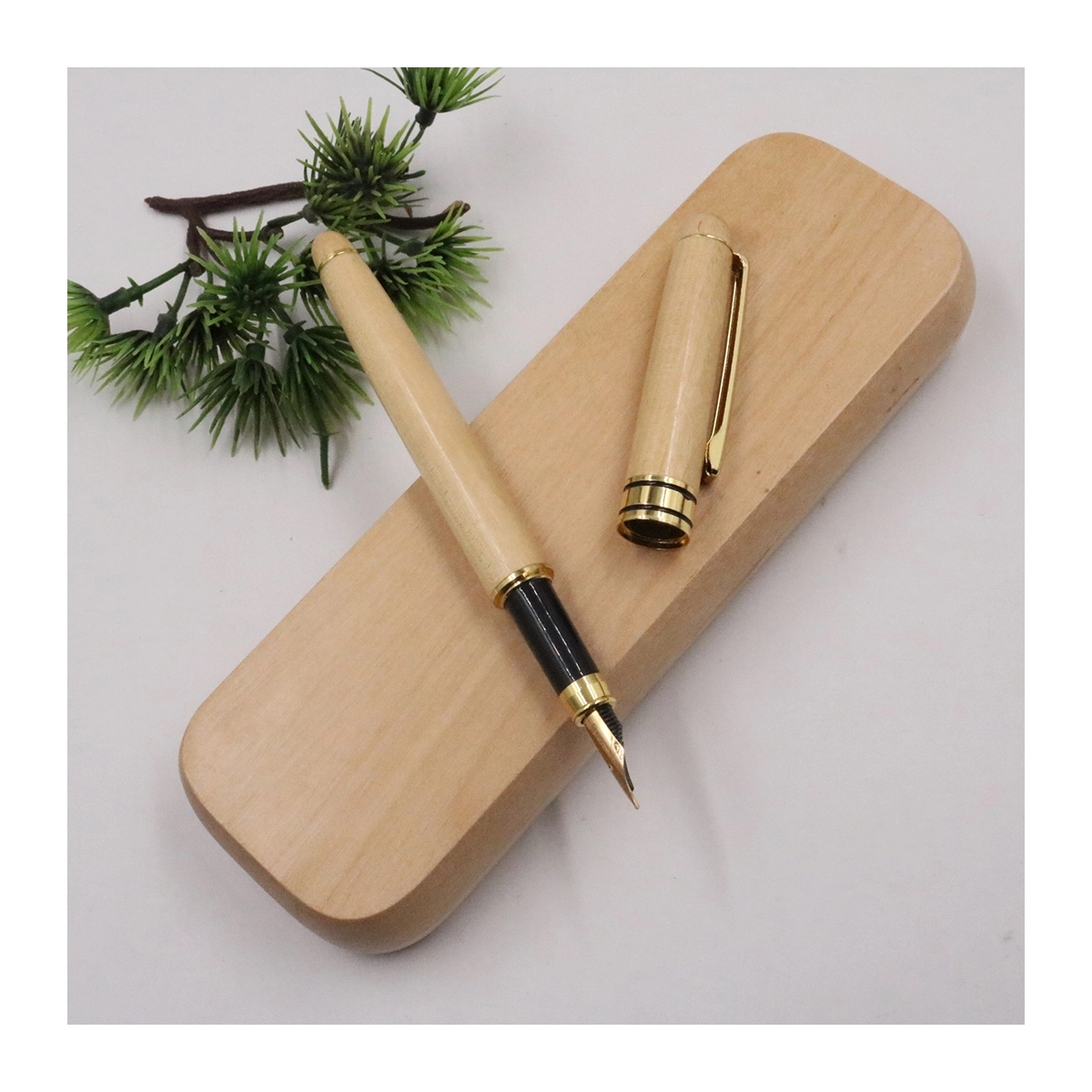 Natural Maple Wood Gel Pen And Case Set 1