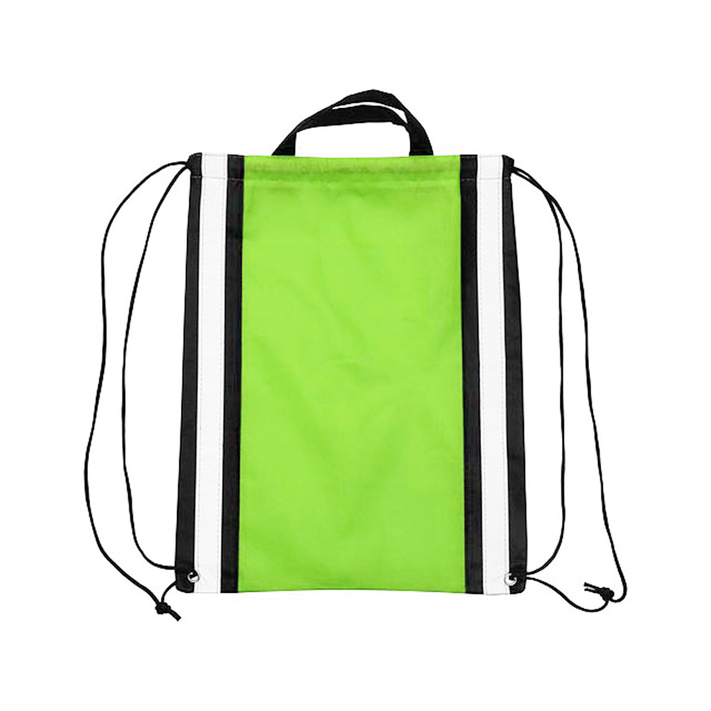 Vertical Reflective Drawstring Backpack Tote 17
