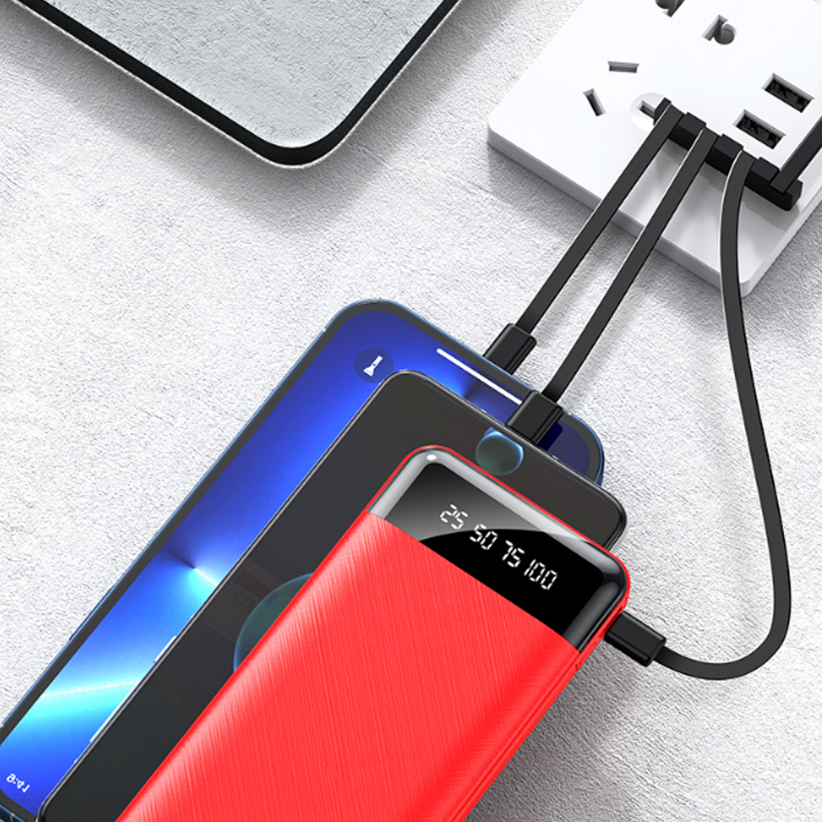 Portable Power Bank with Digital LED Display Dual USB Output 6