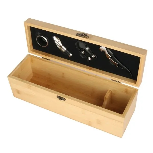 Eco-Friendly Custom Bamboo Wooden Wine Accessories Set 1