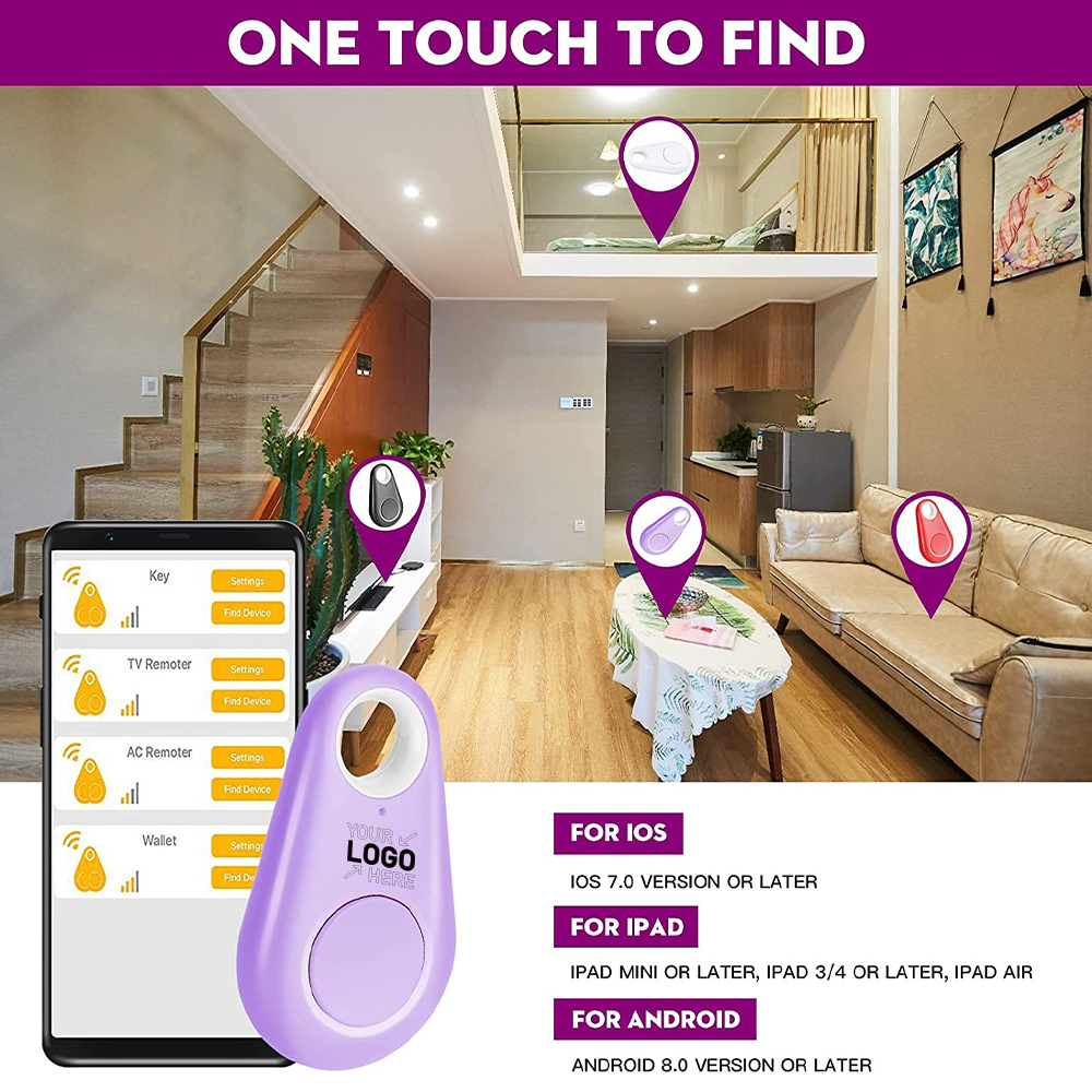 Drop-Shaped Wireless Smart Bluetooth Tracker Anti-Lost Device Keychain Key Finder 5