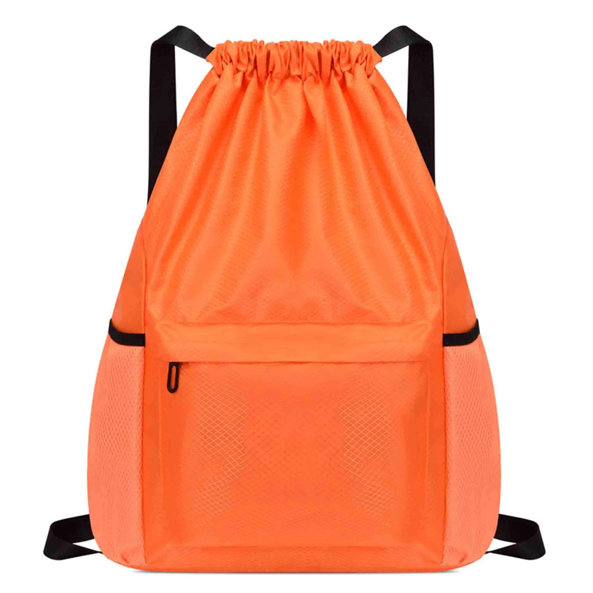 Waterproof Drawstring Backpack With Front Zipper Pocket 4