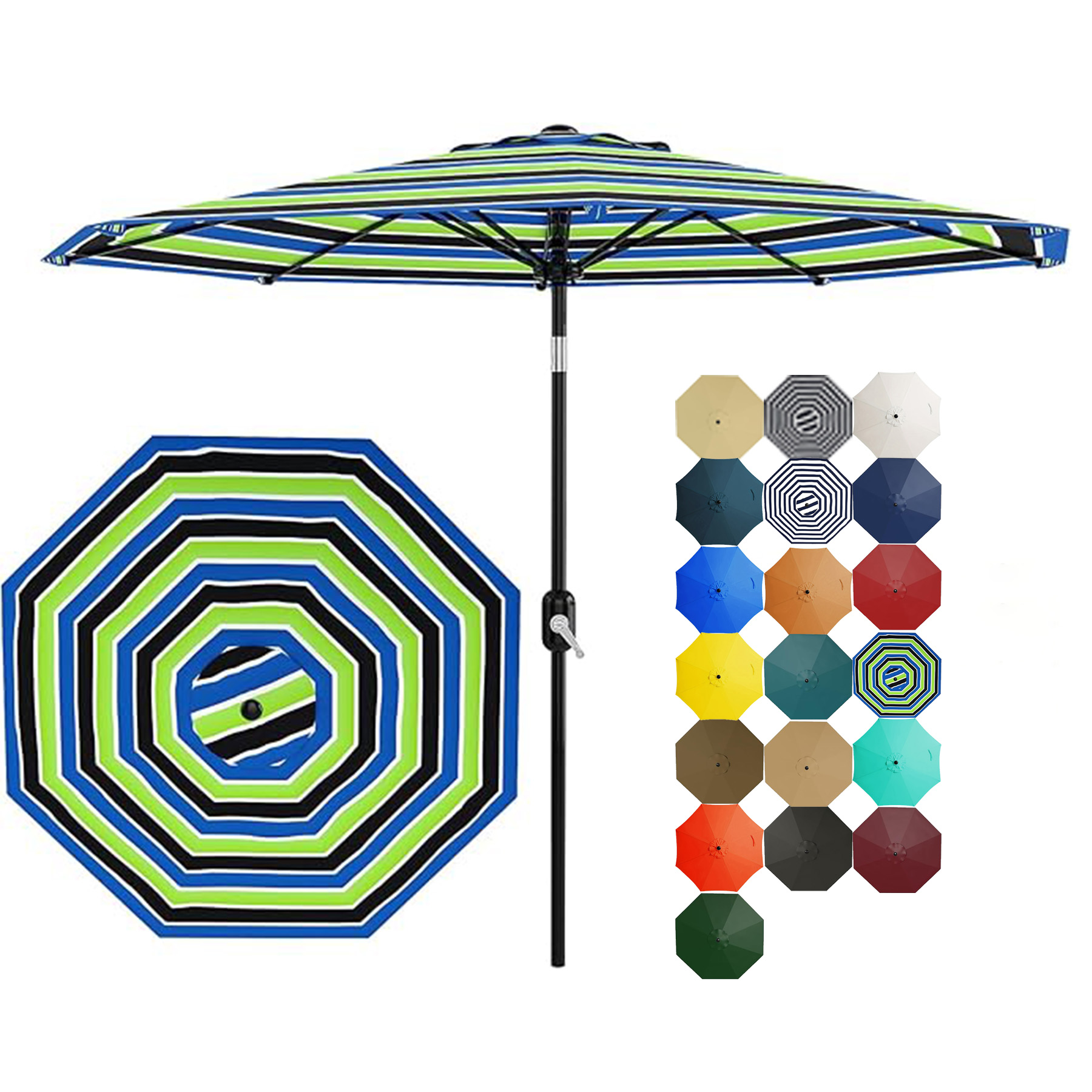 Crank Lift Button Tilt Outdoor Table Umbrella 15
