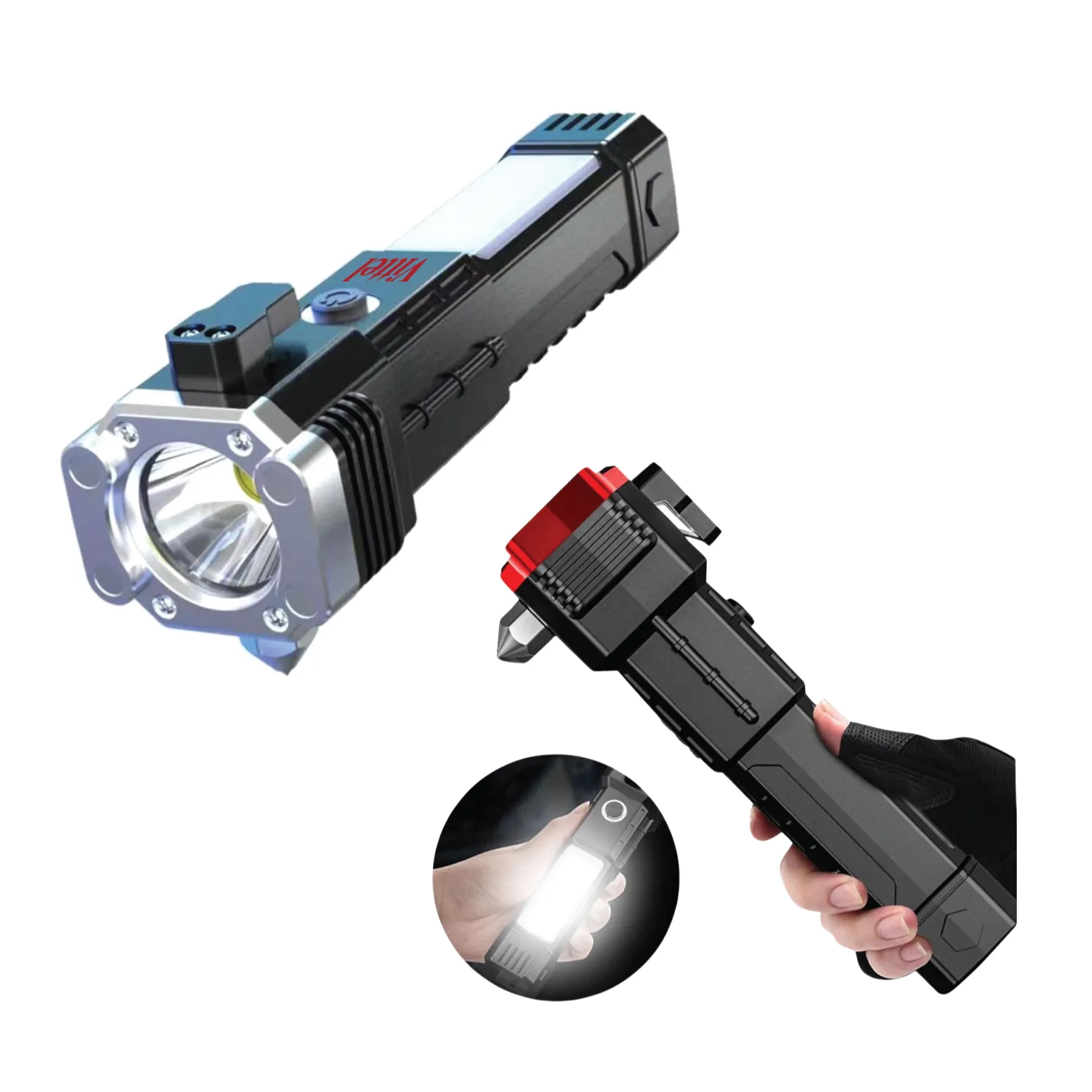 Multifunction Car Escape Tool w/LED Flashlight and Powerbank 1