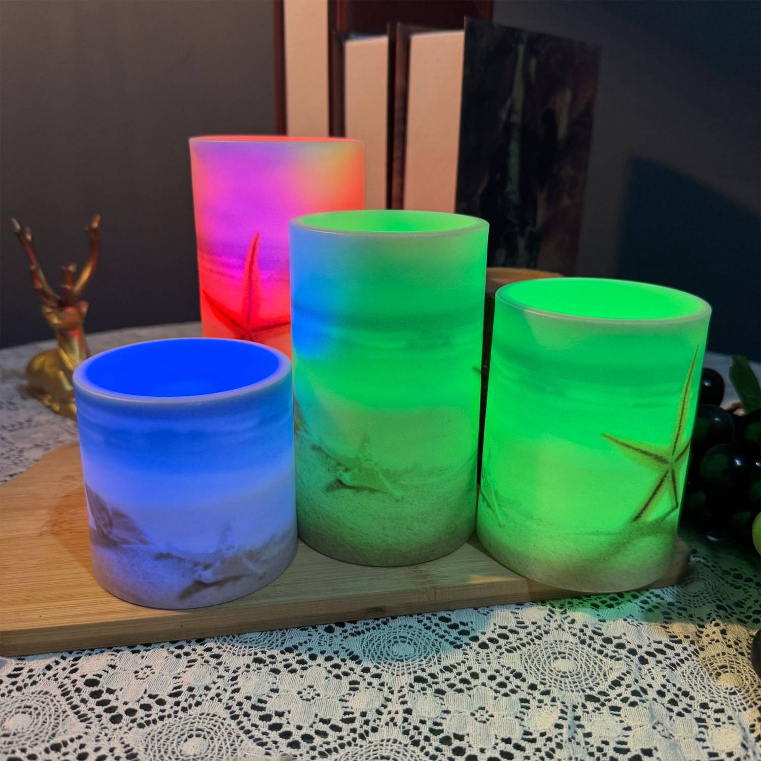 4PCS Remote Control Colorful LED Candle Lamp 4