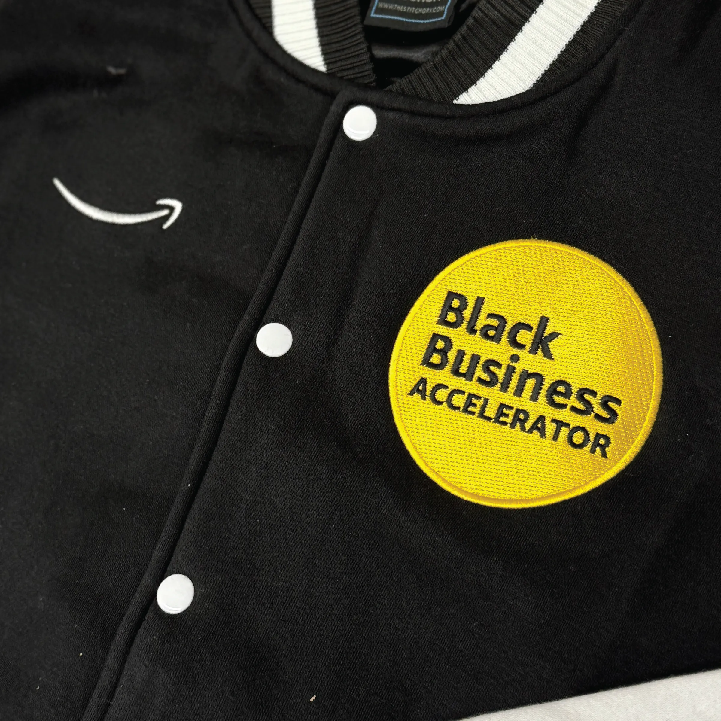 Hooded Cotton Fleece Varsity Jacket With Black Satin Lining 2