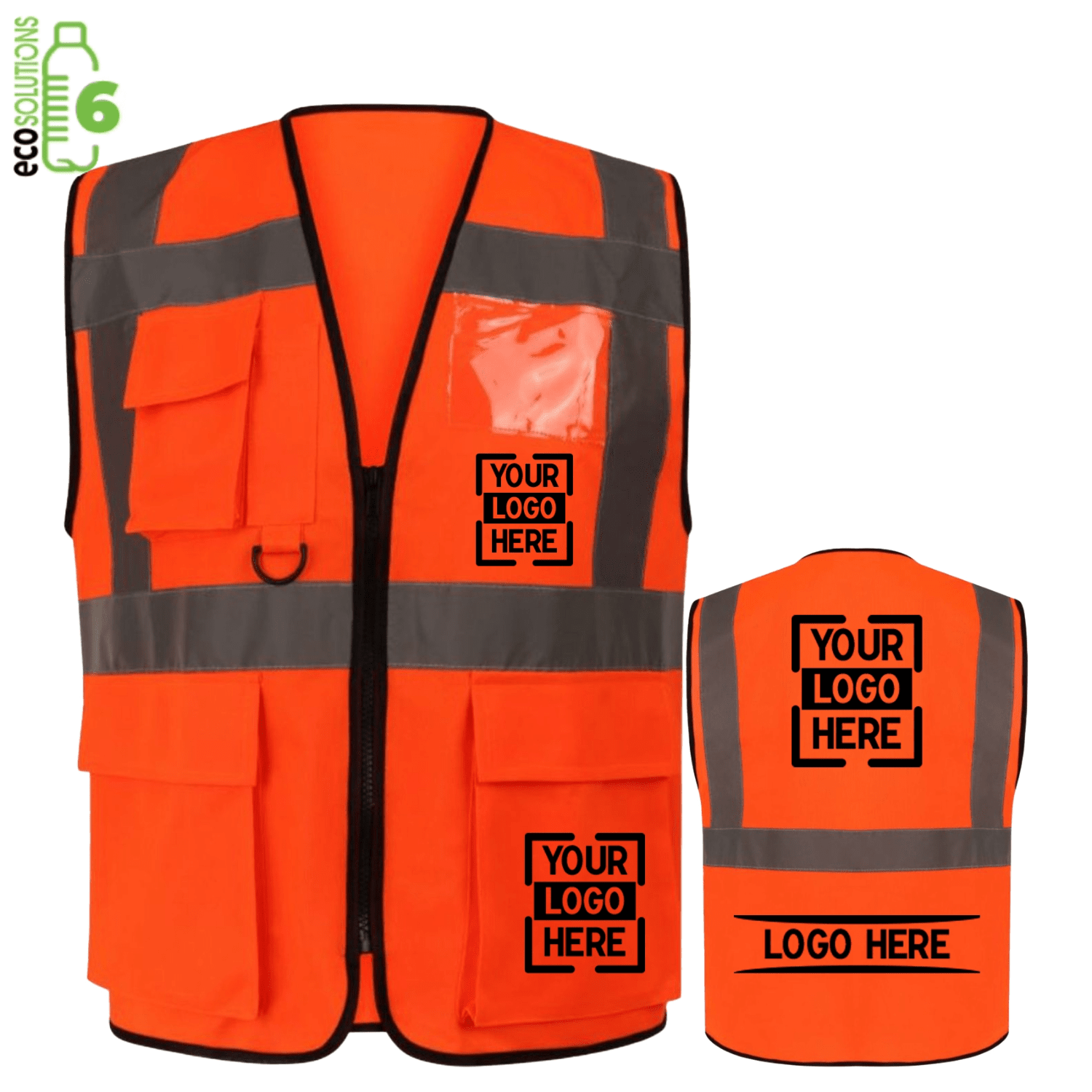 Class 2 rPET Knitted Reflective Safety Vest With 4 Pockets 3