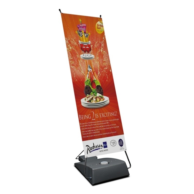 X-Banner with Water Base Kit - Single Sided, Fabric - 30"W x 77"H 3