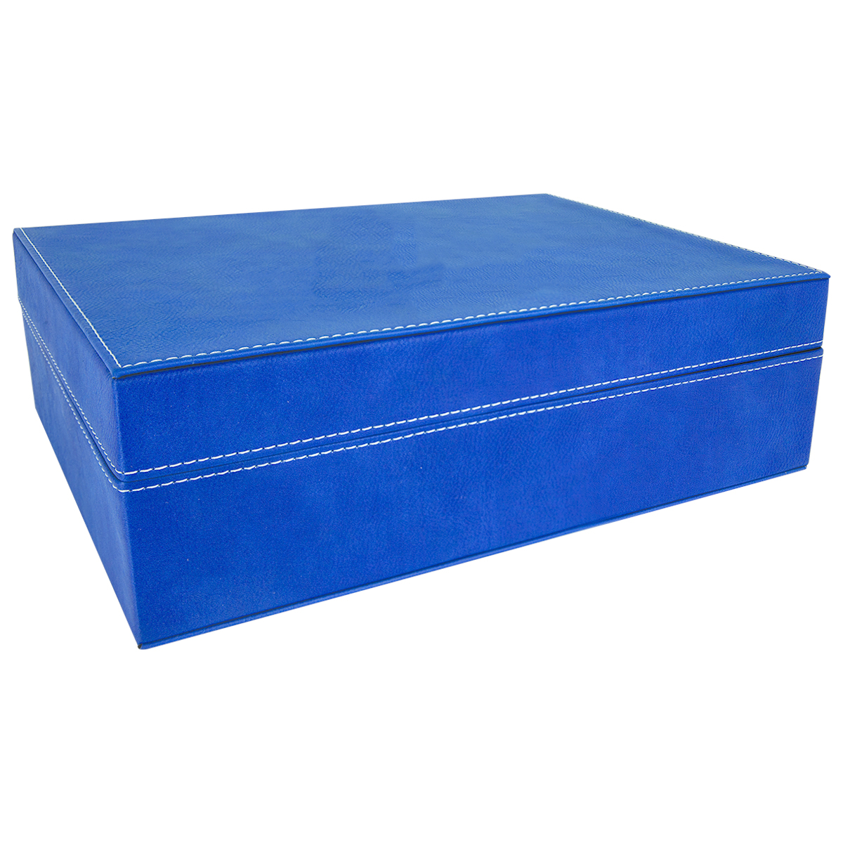 12 1/4" x 8 1/4" Blue/Silver Leatherette Premium Gift Box 3