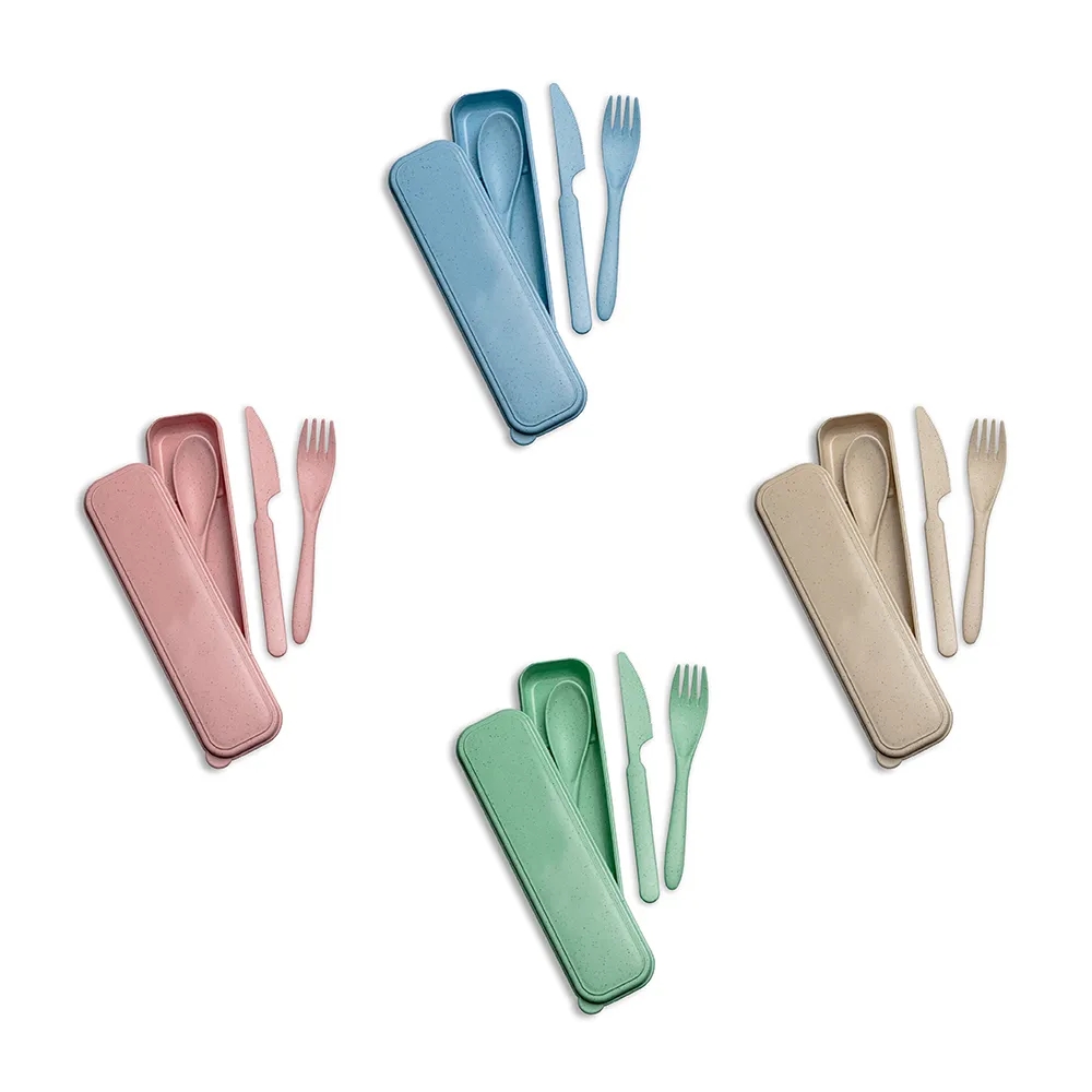 Eco-Friendly Wheat Straw Cutlery Set Travel Picnic Camping 3