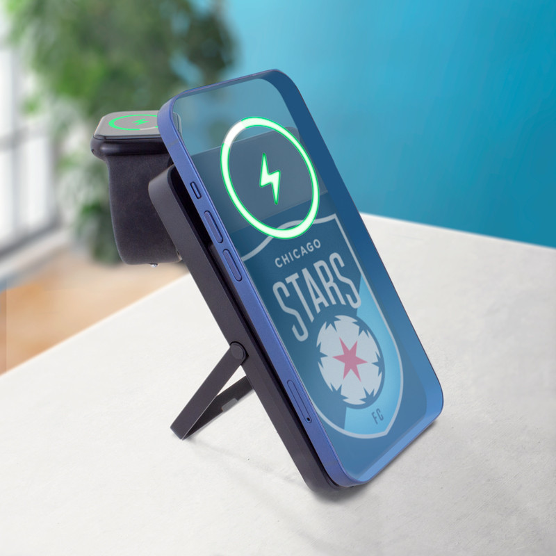 3-in-1 Mag-N-Kick™ Power Bank with Fast Watch Charger