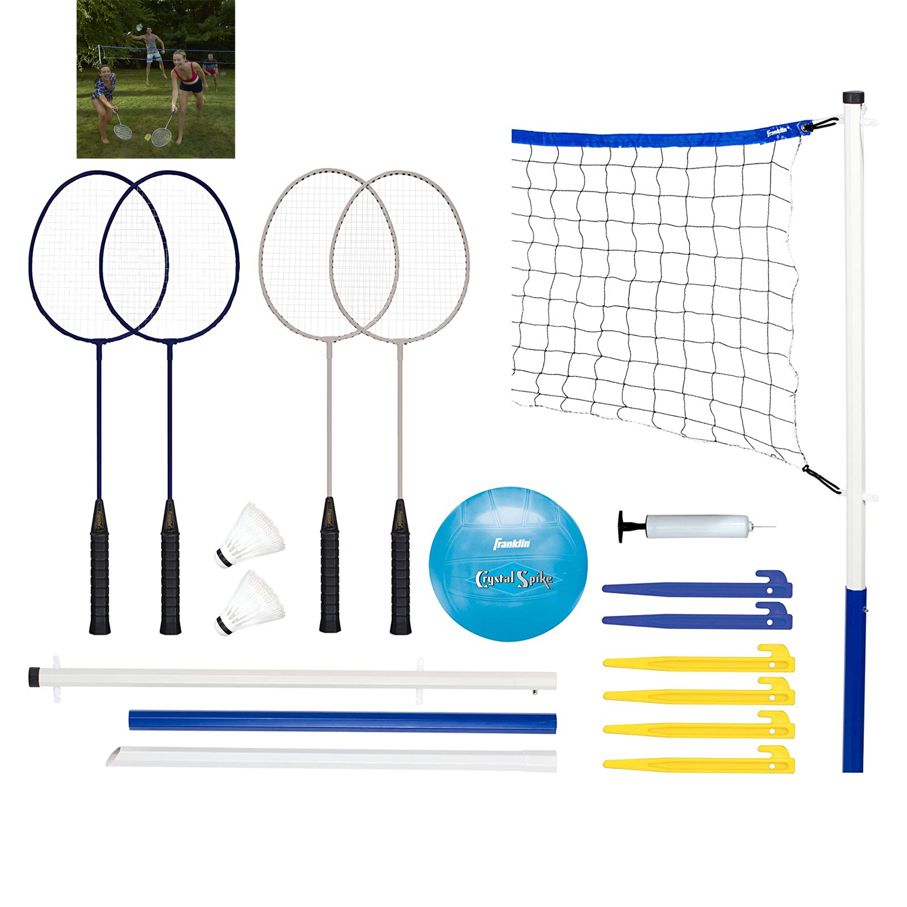 Volleyball Badminton Sets Beach Backyard Combo Outdoor Game Set
