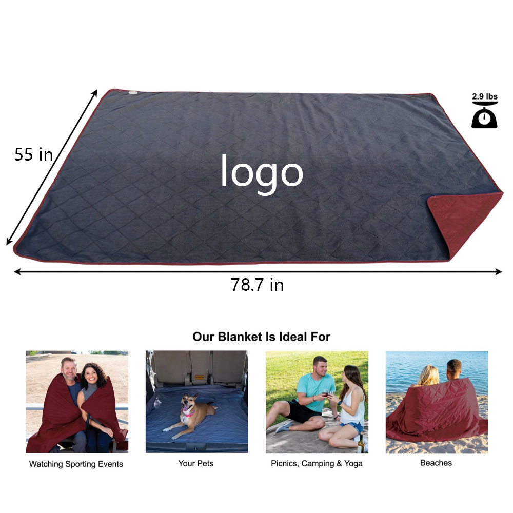 Outdoor waterproof thick polyester camping blanket 3