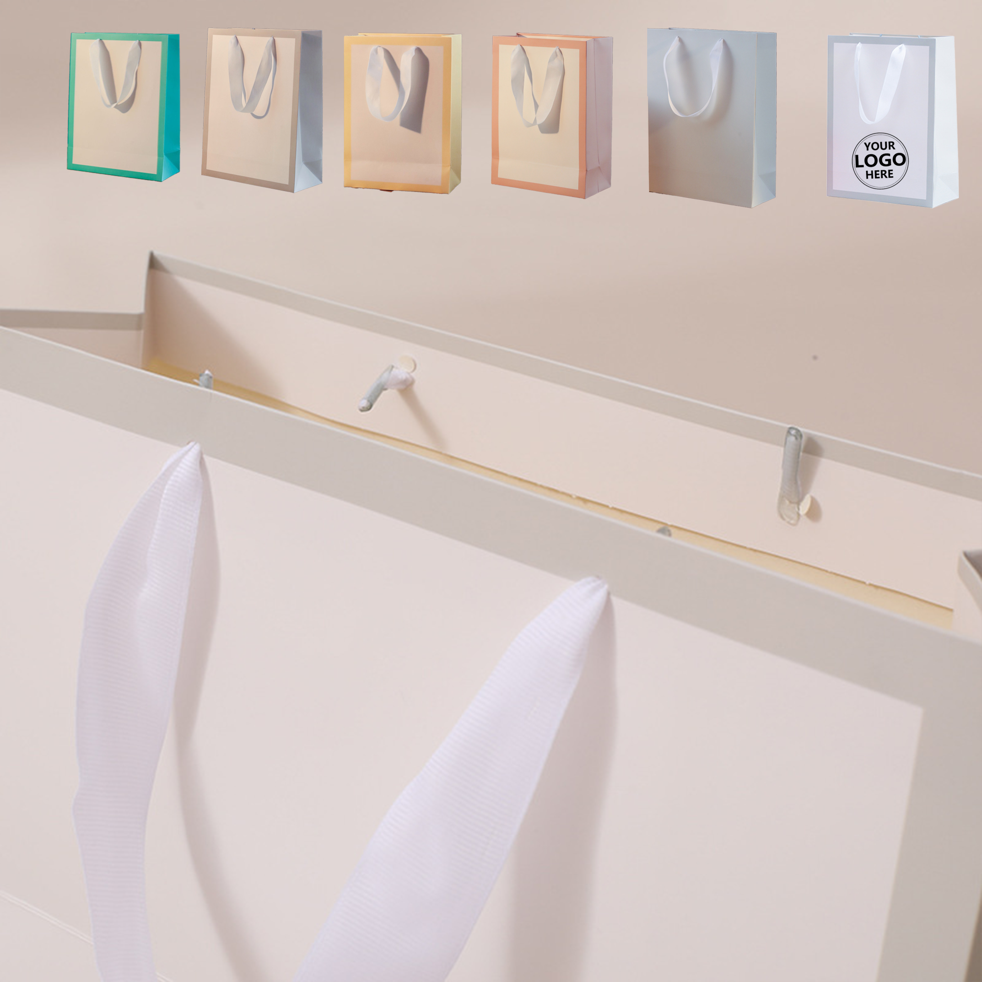 White Cardboard Shopping Satchel 5