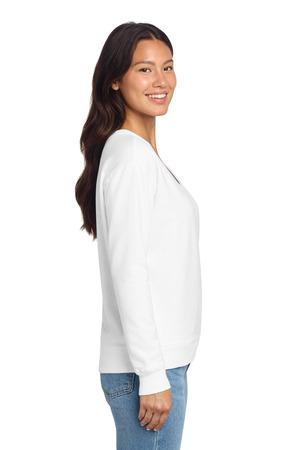 Port & Co Women's Beach Wash Garment-Dyed V-Neck Sweatshirt LPC098V 16