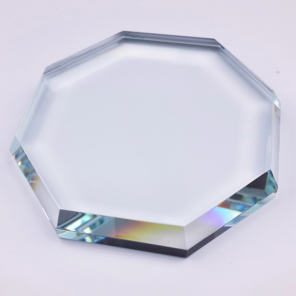 3D Crystal Octagon Clear Paperweight 5
