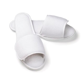 Woman's Open Toe Terry Velcro Closure Slipper 3