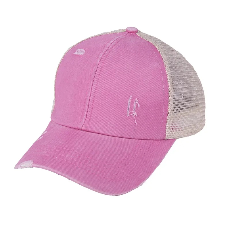 Washed Distressed Ponytail Baseball Cap 4