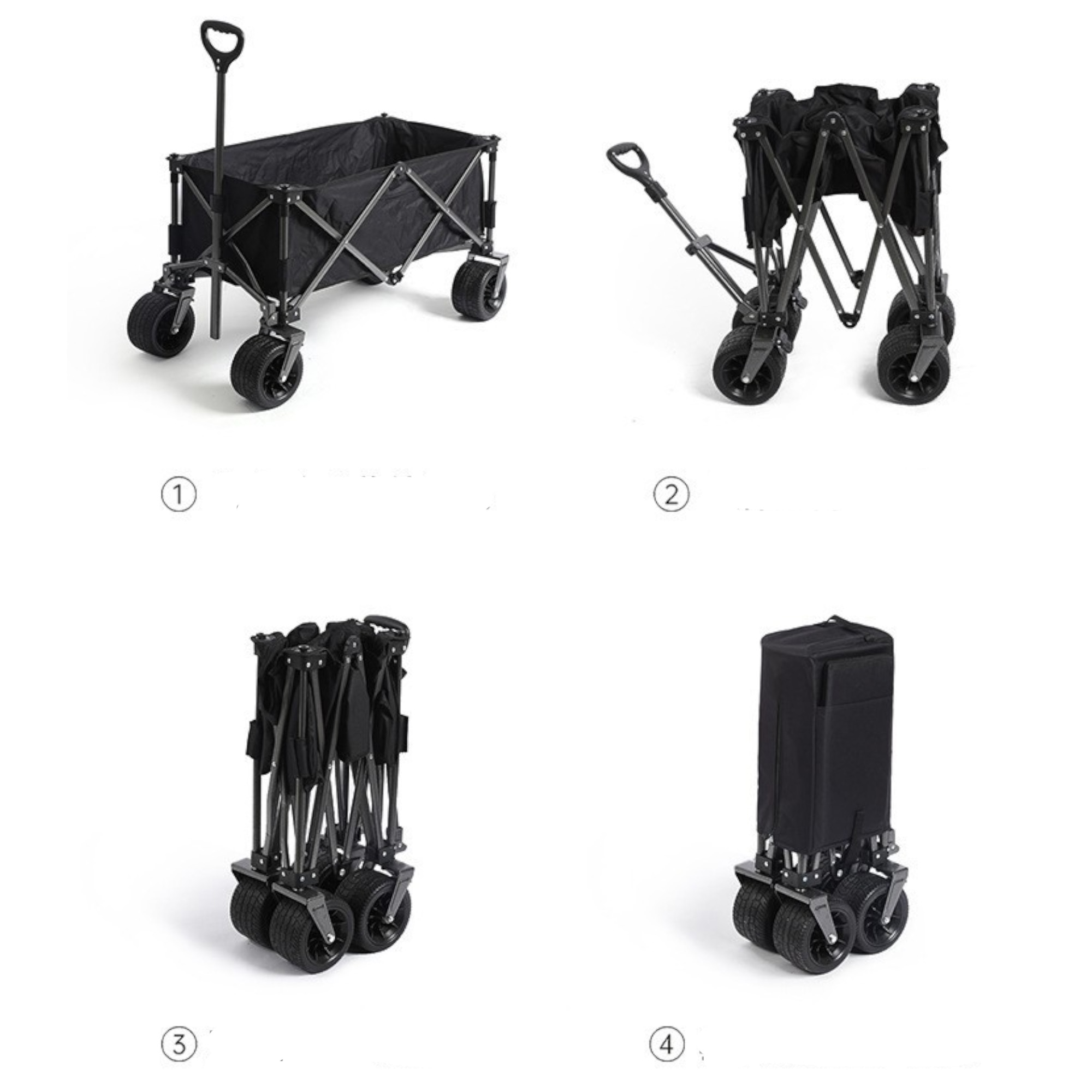 150L Portable 4 Large Wheels Foldable Wagon Hand Truck Cart Trolley For Camping 11