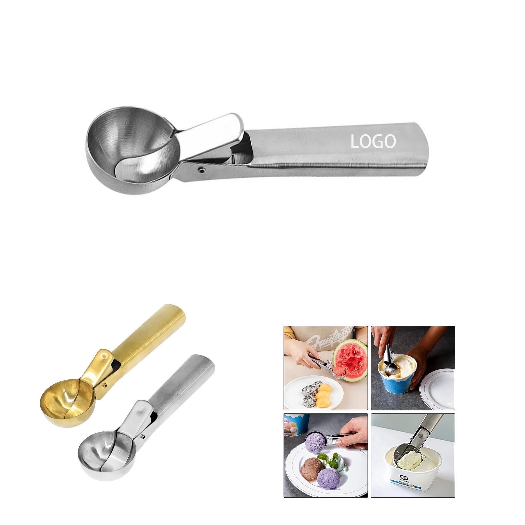 High Quality Stainless Steel Ice Cream Scoop With Trigger 1