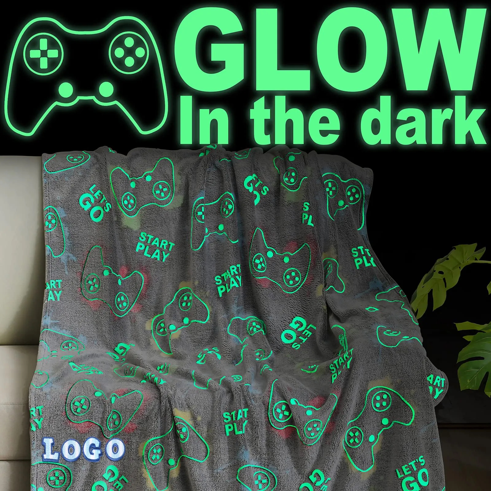 Glow in the Dark Gamer Throw Blanket 7