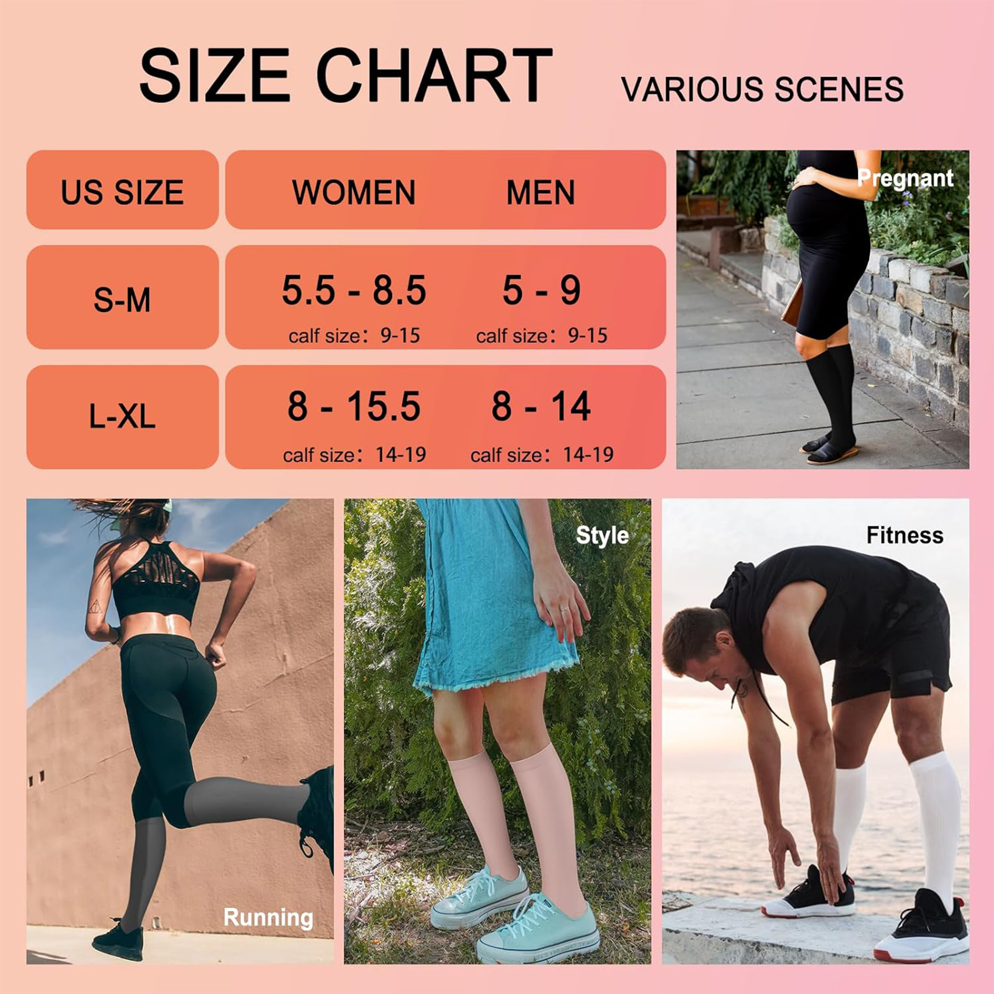 Knee High Compression Socks for Running,Hiking 4