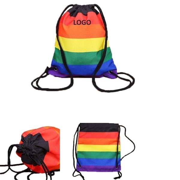 Rainbow Drawstring Backpack 1